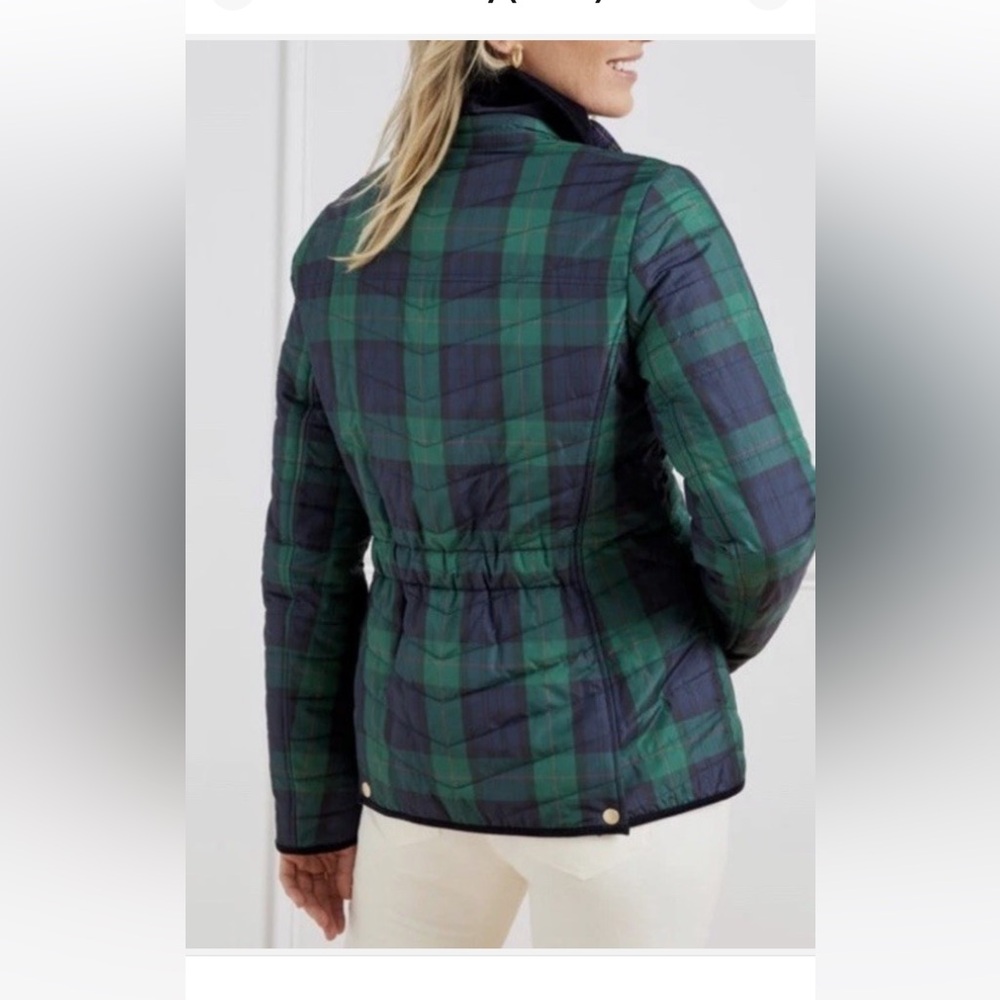 Talbots Women's Blue green and red plaid quilted jacket - Picture 2 of 10